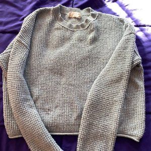 Womens Meduim Cropped Blue Sweater